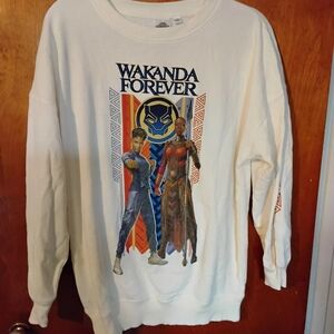 Marvel Wakanda Forever White Sweatshirt